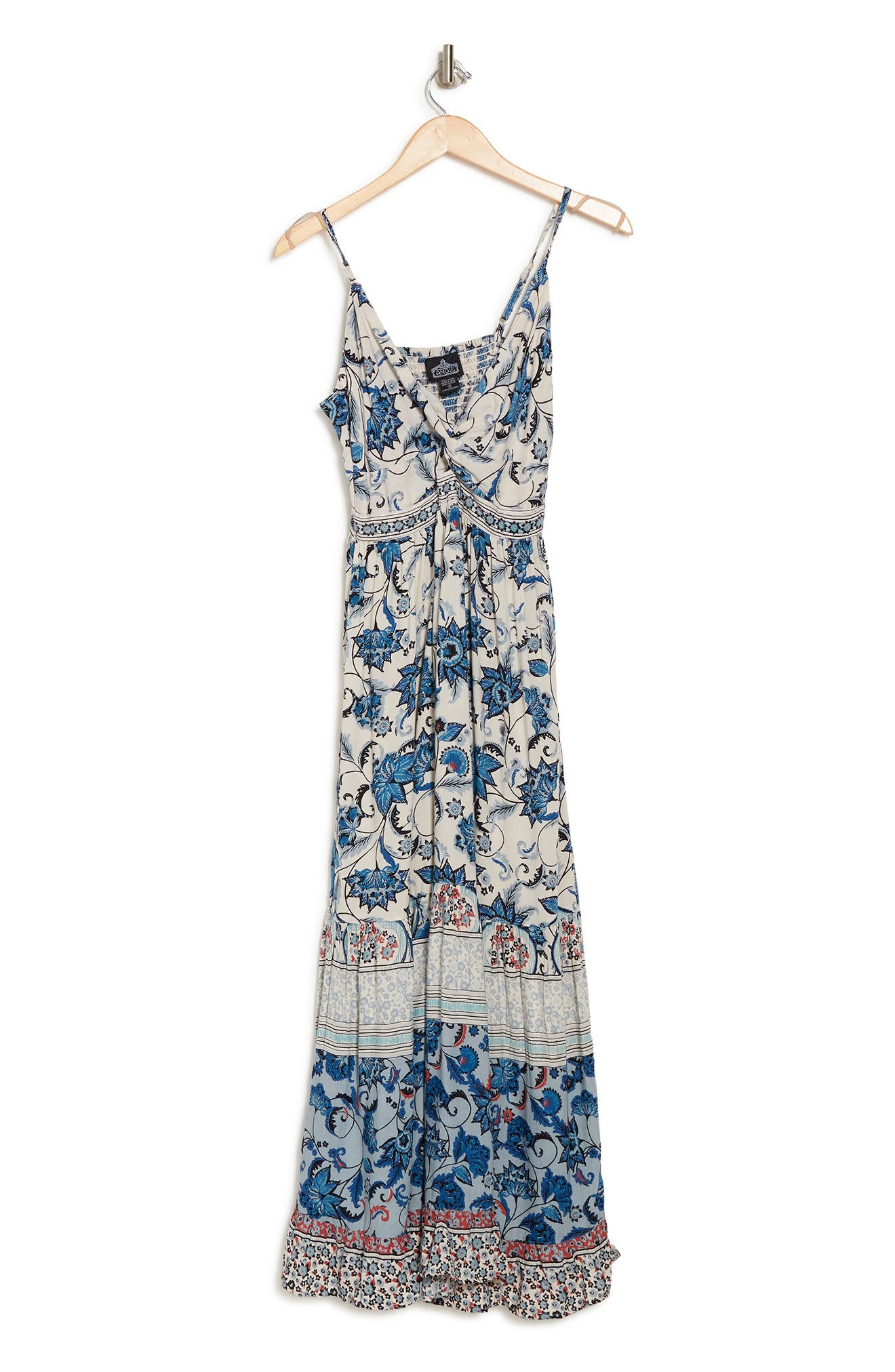 Angie Twist Front Keyhole Maxi Dress In Blue | ModeSens