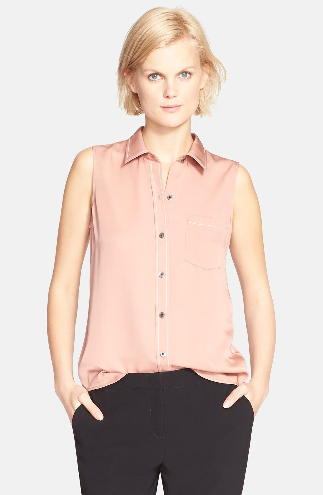 Theory 'Yarinne' Sleeveless Silk Blouse | Nordstrom