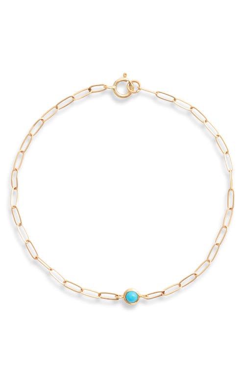 Shop Anzie Bezel Pendant Bracelet In Turquoise/aqua