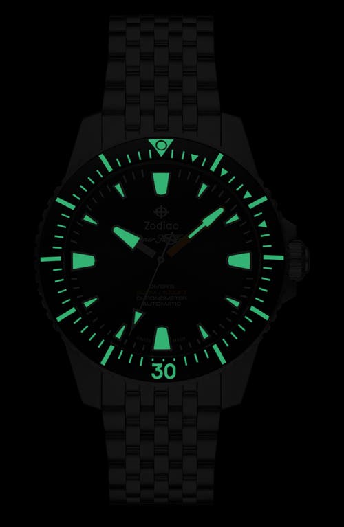 Zodiac Men's Super Sea Wolf Pro-diver Automatic Stainless Steel Watch In Silver