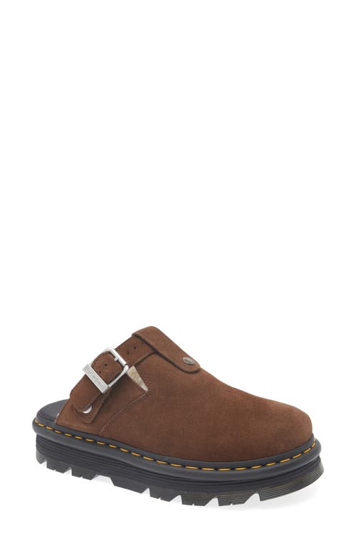 Dr. Martens Zebzag Clog in Dark Brown Bronx Suede 