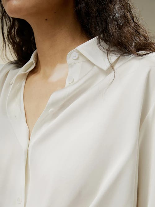 Shop Lilysilk Hem Pleated Silk Blouse In White