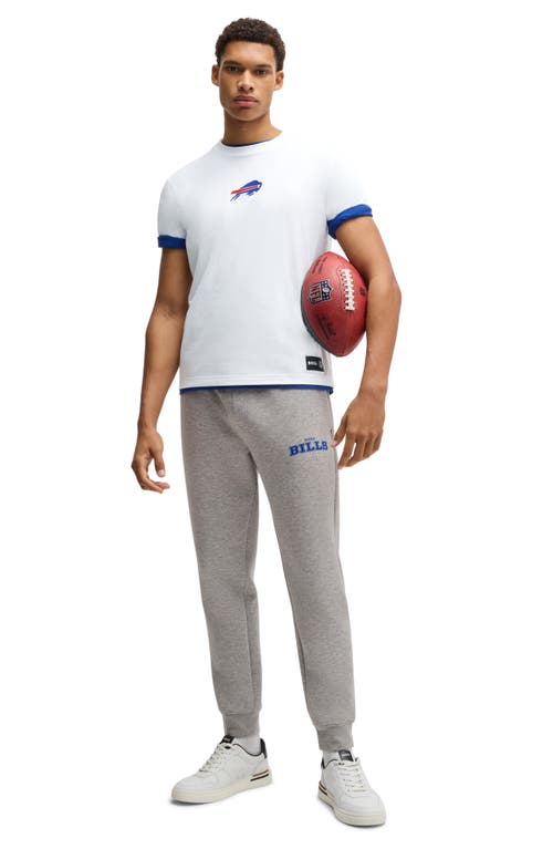 Shop Hugo Boss Boss X Nfl Stretch Cotton Graphic T-shirt In Buffalo Bills - White