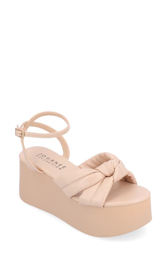 Journee Collection Lailee Ankle Strap Platform Sandal In Nude