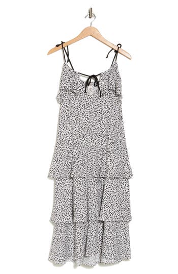 Go Couture Ruffled Tiered Dress In Black