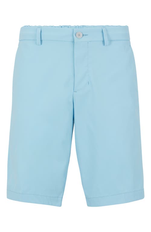 BOSS Drax Slim Fit Water Repellent Flat Front Shorts Light Blue at Nordstrom,