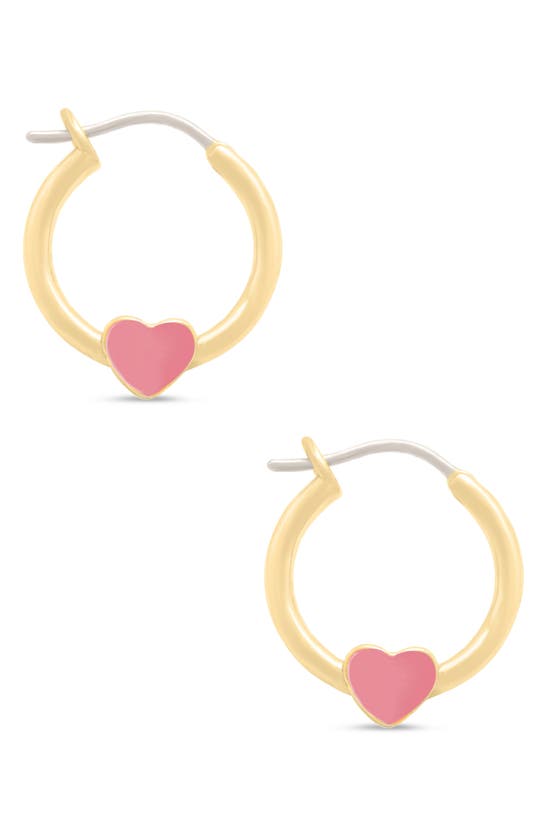 Shop Lily Nily Kids' Heart Hoop Earrings In Pink