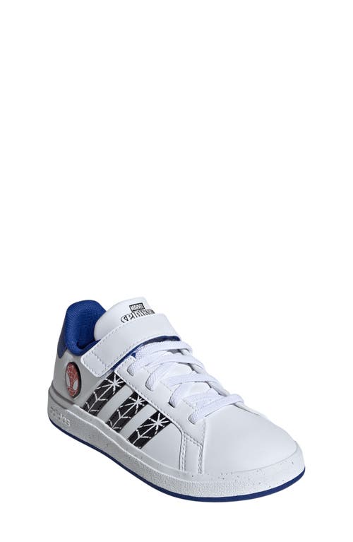 Adidas Originals Adidas Kids' Grand Court Spider-man Sneaker In White/black/royal Blue