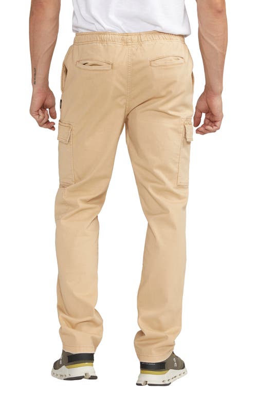 Shop Silver Jeans Co. Pull-on Twill Cargo Pants In Light Khaki