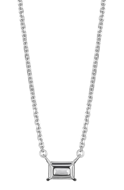 LIGHTBOX LIGHTBOX 0.375-CARAT LAB GROWN DIAMOND BAGUETTE PENDANT NECKLACE 