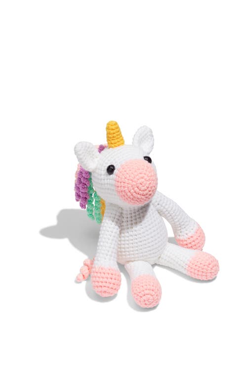 SEND A UNICORN Twinks Crochet Unicorn Doll in White/Multi