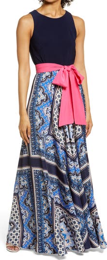 Eliza j brush print jersey maxi dress Clearance