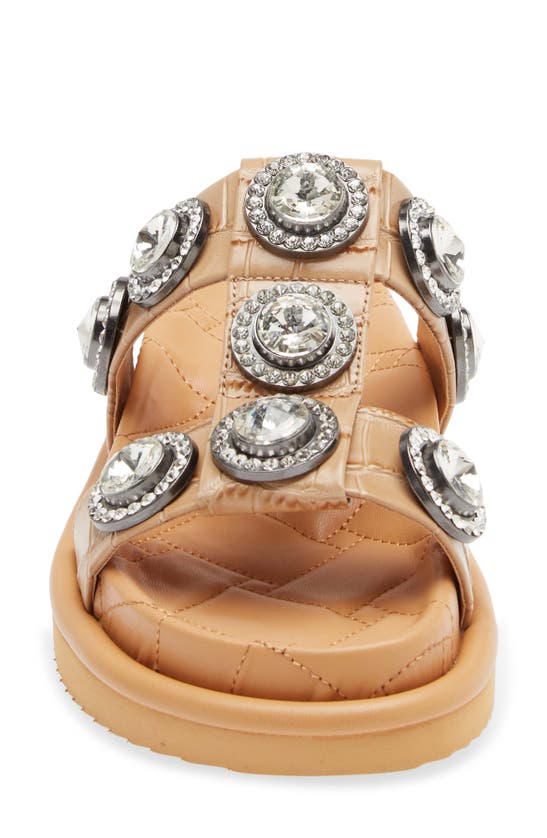 Kurt Geiger Women's Orson Embellished Platform Slide Sandals In Beige