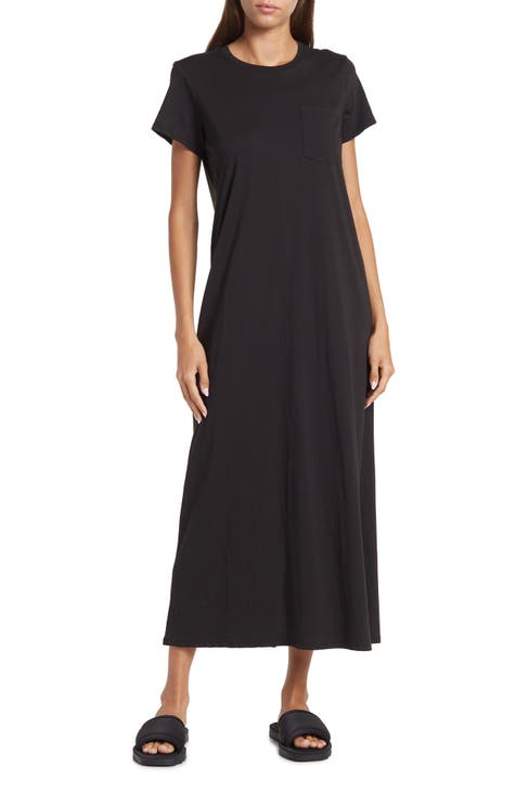 Jersey Short Sleeve Maxi Dress