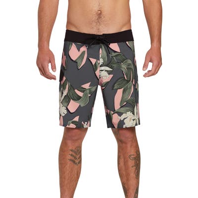 Volcom Window Pane Mod 19 Board Shorts, Grey