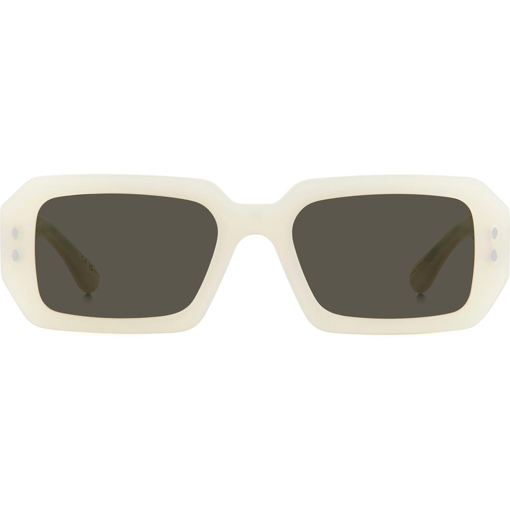 Isabel Marant 53mm Rectangular Sunglasses In Pearl White/grey