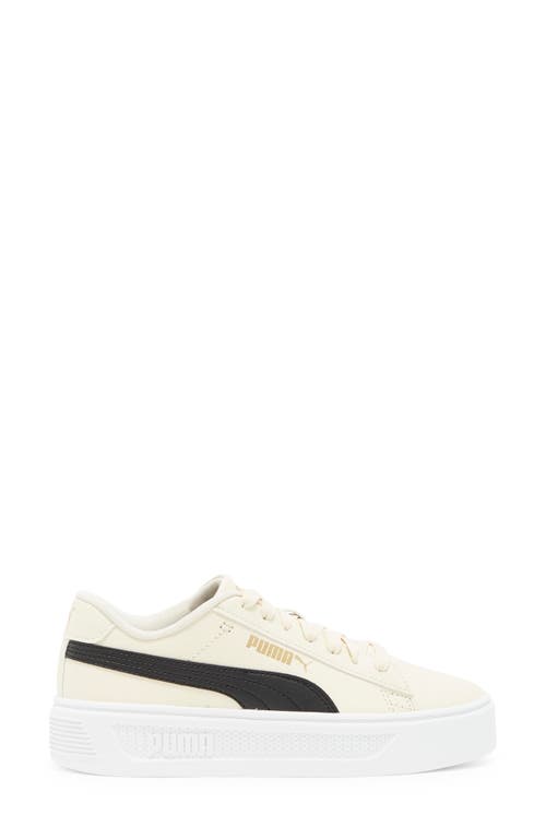 Puma Smash V3 Platform Sneaker In White-toasted Almond-gold