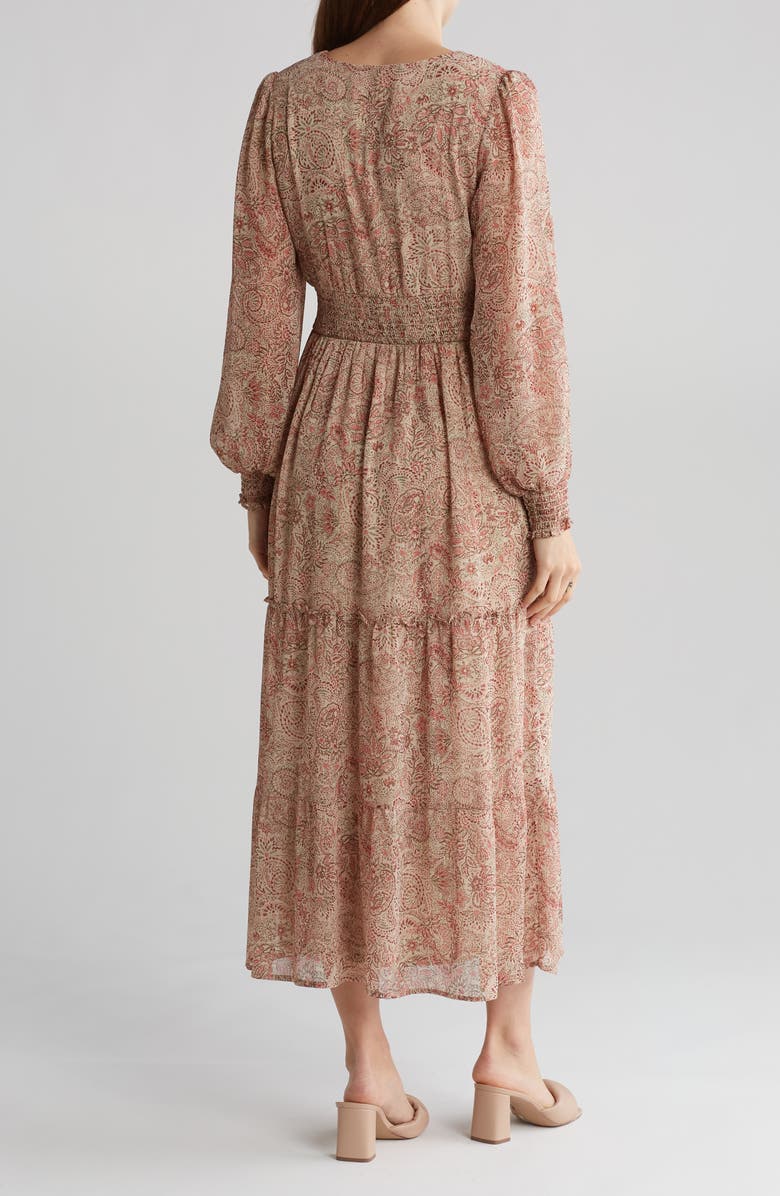 Lucky Brand Paisley Long Sleeve Tiered Maxi Dress | Nordstromrack