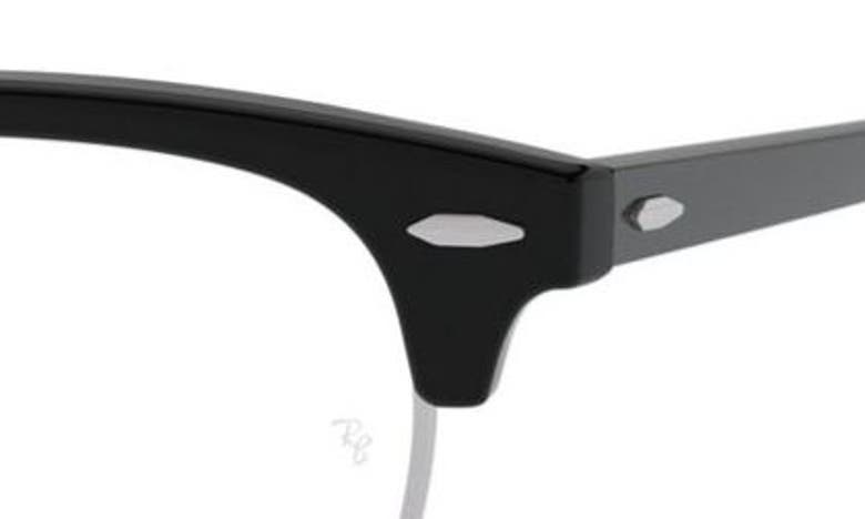 Shop Ray Ban Ray-ban 53mm Square Clubmaster Optical Glasses In Black