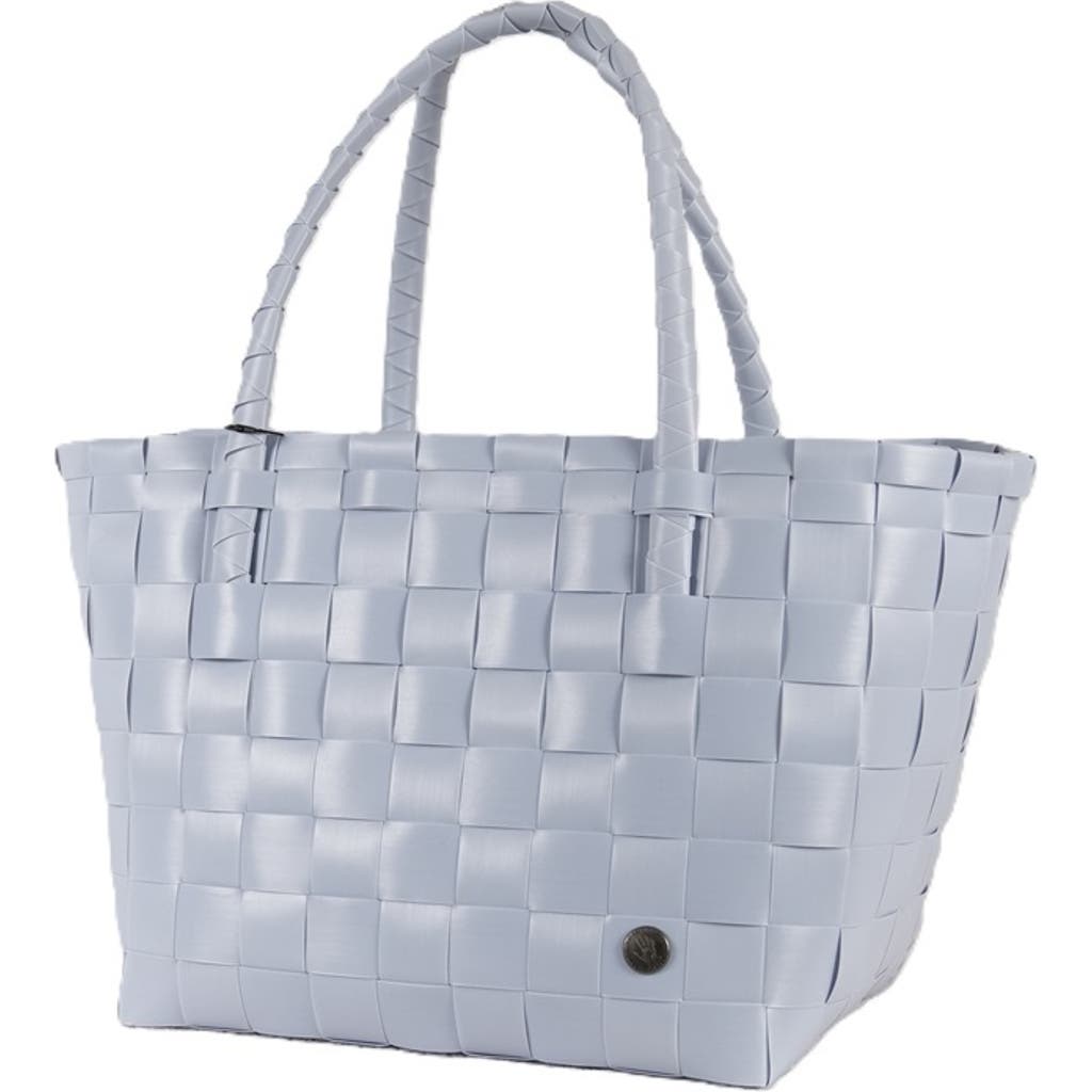 Handed By Paris Recycled Plastic Tote Bag In Pale Blue Grey