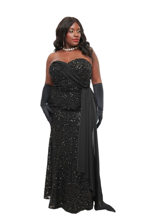 UNIQUE VINTAGE UNIQUE VINTAGE PLUS SIZE 1930S SEQUIN LACE MERMAID DRESS 