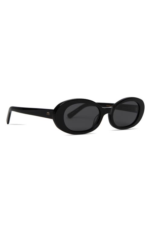 Shop Elisa Johnson Lyric Leigh 52mm Oval Sunglasses In Gloss Black