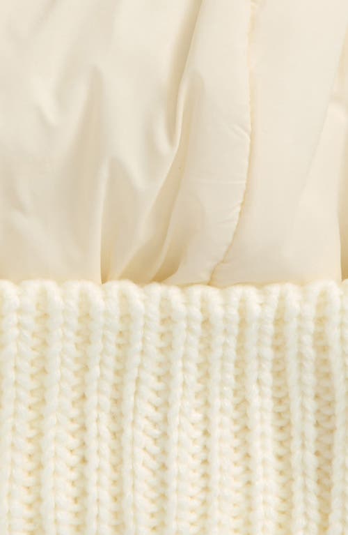 Zella Mixed Media Beanie In Ivory Egret