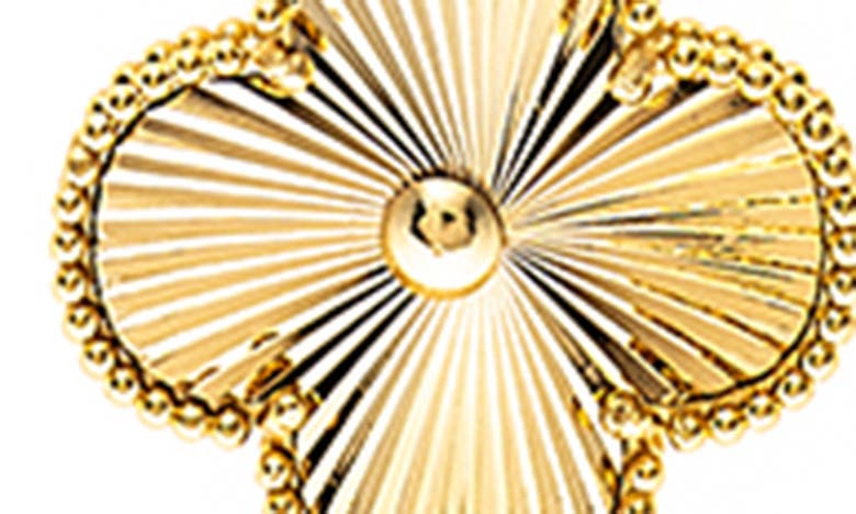 Rivka Friedman Satin Finish Large Clover Pendant Necklace In 18k Gold Clad