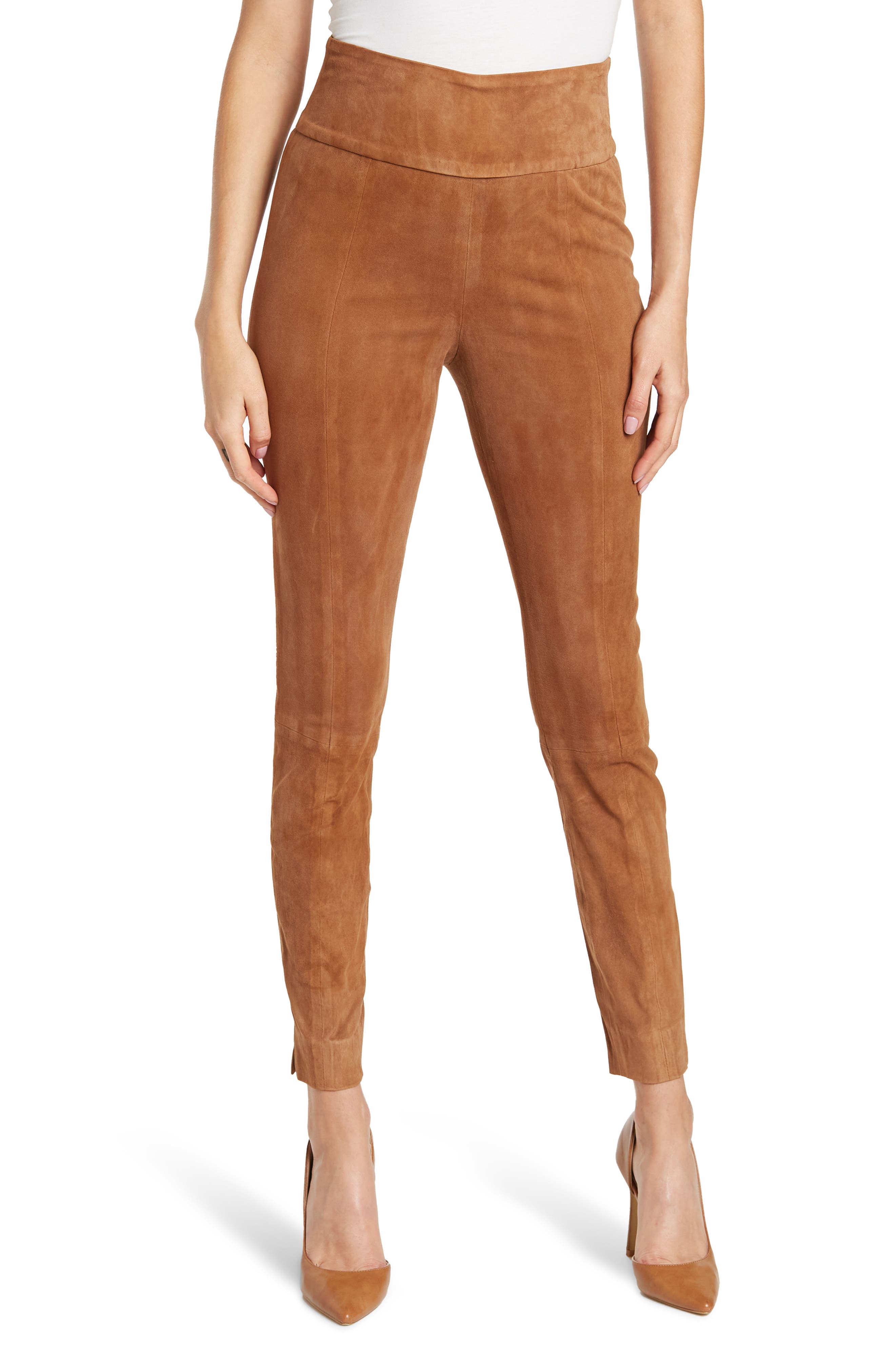 Women's Leather (Genuine) Casual Pants 
