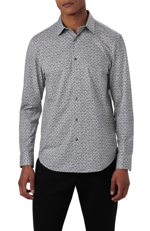 Bugatchi James OoohCotton Abstract Print Button-Up Shirt Chalk at Nordstrom,