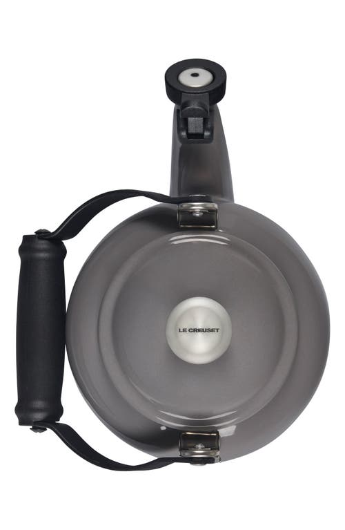 Le Creuset 1.25 Quart Enamel On Steel Demi Tea Kettle In Oyster/silver