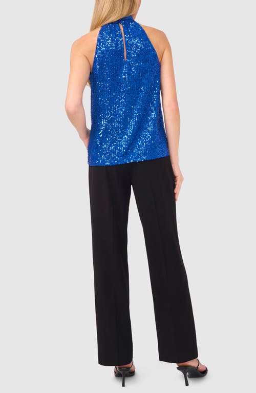 Shop Halogenr Halogen(r) Halter Neck Sequin Top In Twilight Blue