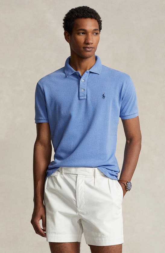 Shop Polo Ralph Lauren French Terry Polo In Harbor Island Blue
