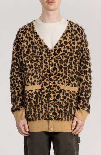 Fuzzy leopard print sweater hotsell