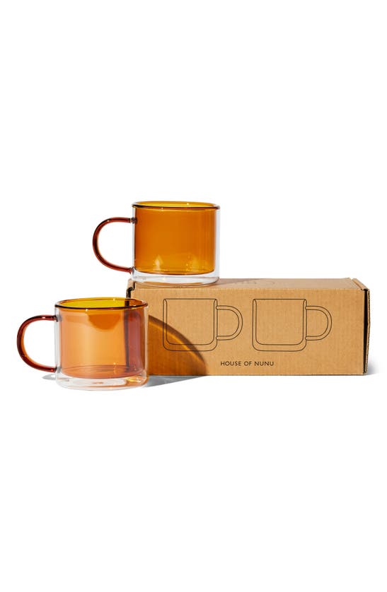 Shop House Of Nunu Set Of 2 Double Trouble Cups In Amber