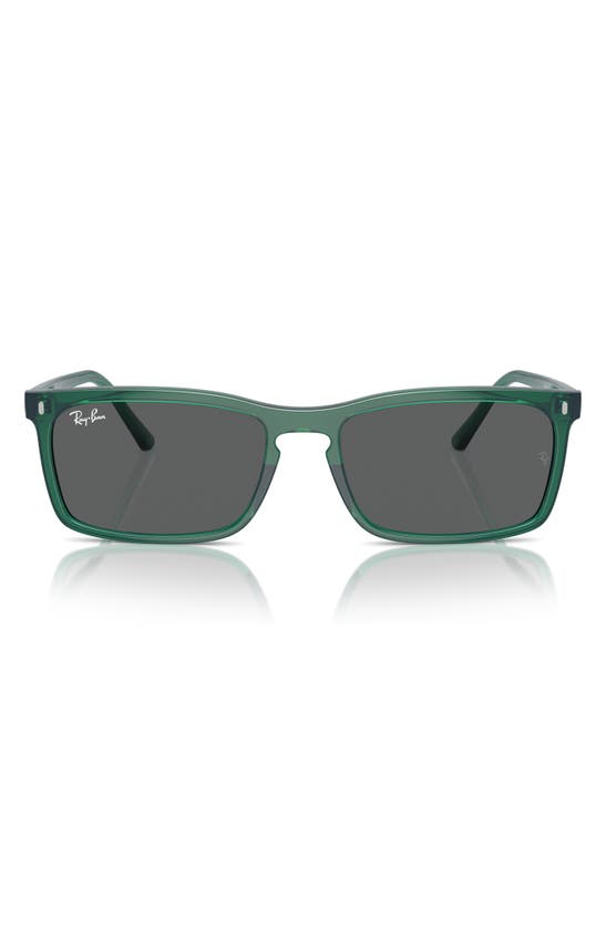 Ray Ban 59mm Rectangular Sunglasses In Transparent Green