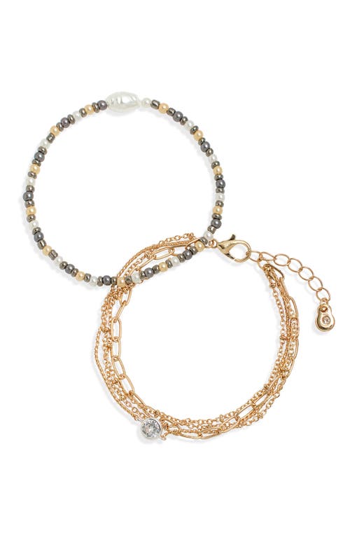 Shop Bp. Set Of 2 Bracelets In Ivory- Gold