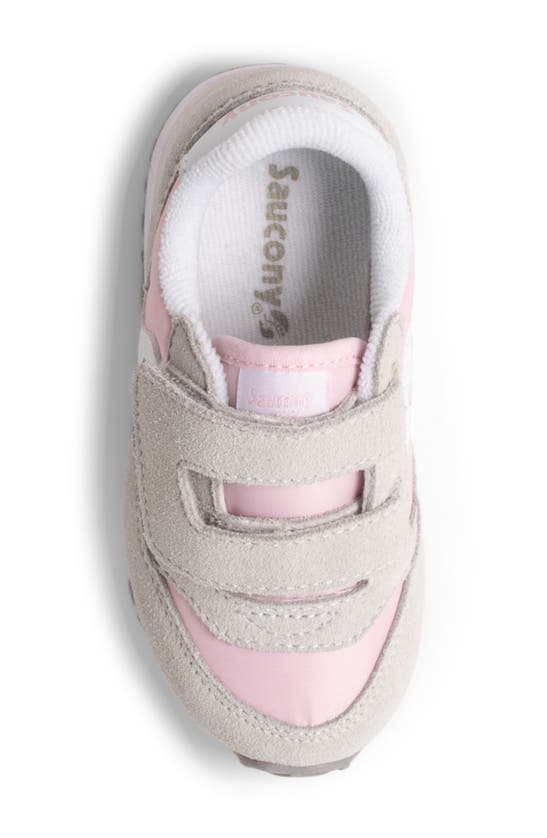 Shop Saucony Jazz Hook & Loop Sneaker In Grey/ Pink/ White