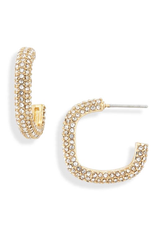 Bp. Crystal Square Hoop Earrings In Gold 14k Crystal