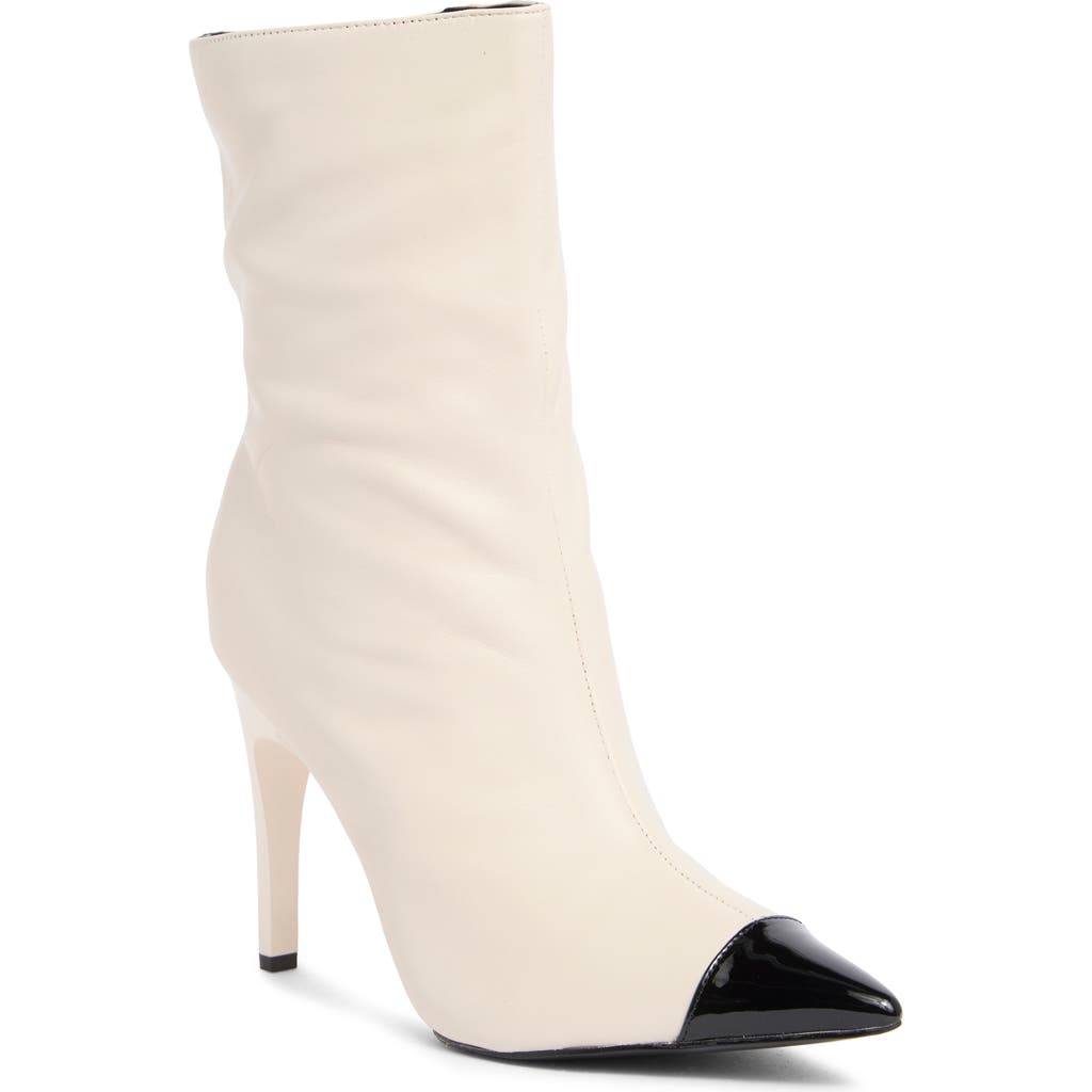 Nine West Winner Pointed Toe Boot In Chic Cream/nero
