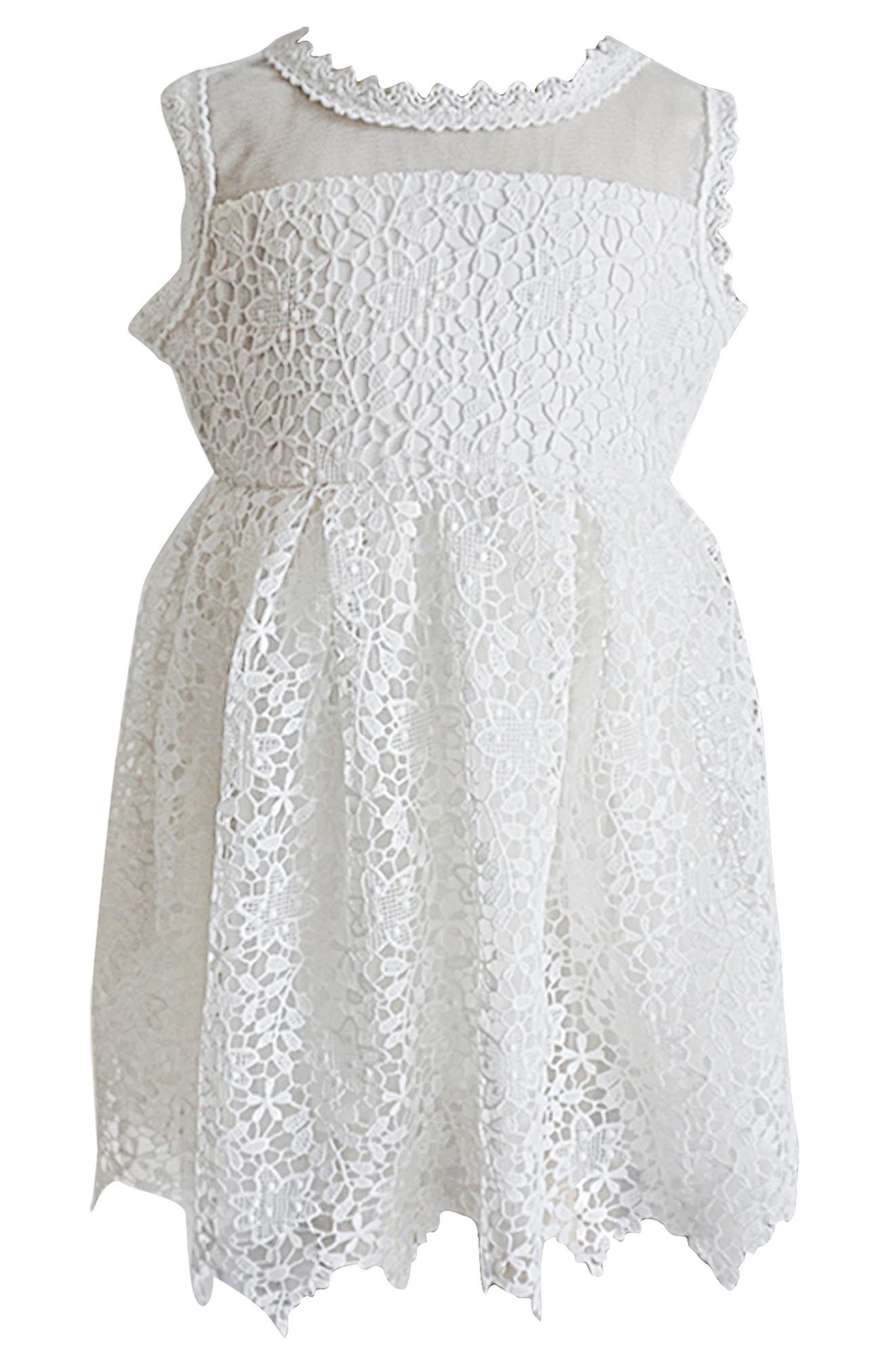 floral lace fit and flare dress