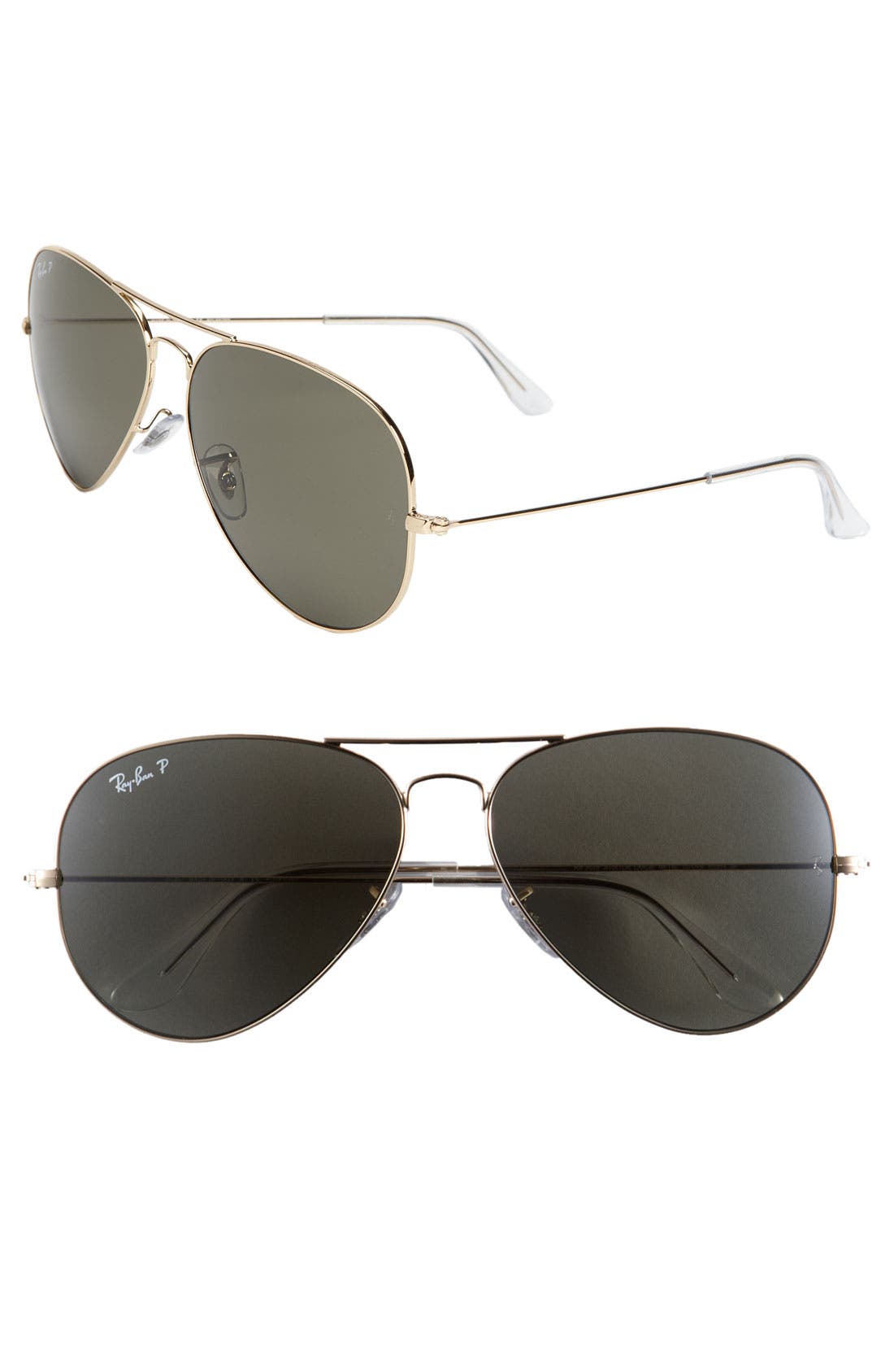 ray ban aviator 55mm black polarized