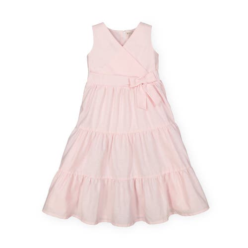 Shop Hope & Henry Girls' Tiered Wrap Dress, Infant In Pale Pink Linen