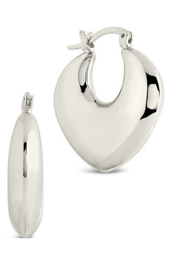 Sterling Forever Kylie Chunky Hoop Earrings In Silver
