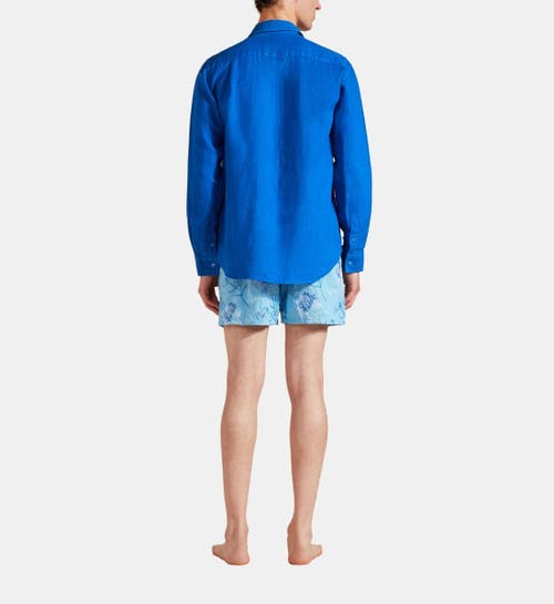 Vilebrequin Men's Caroubis Solid Linen Sport Shirt In Palace