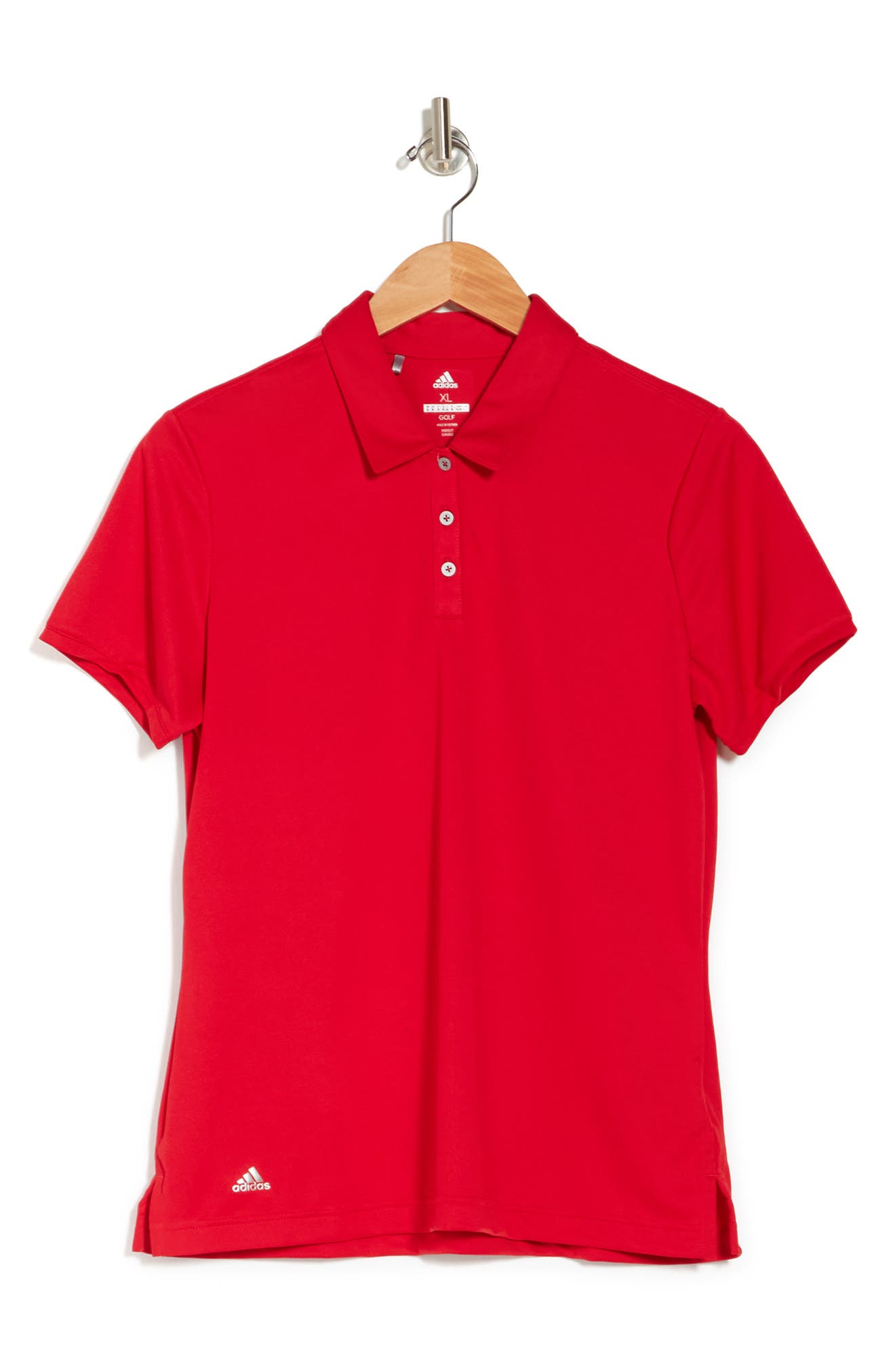 Adidas Golf Performance Short Sleeve Polo In Collegiate Red