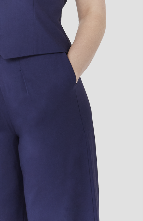 Aam The Label The Wool Wide Leg Pant For Full Hips And Thighs In Indigo