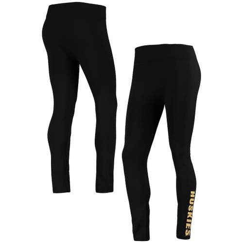 Women's ZooZatz Black Washington Huskies Fleece Lined 2.0 Leggings