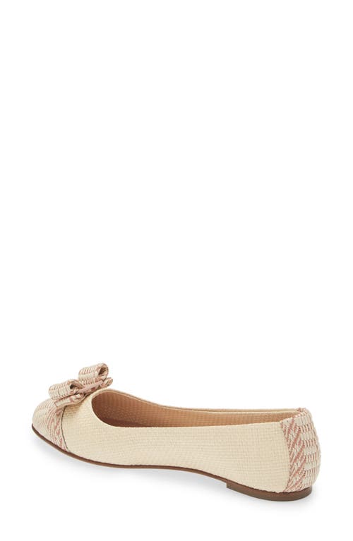 Shop Ferragamo Varina Cap Toe Flat In Beige/rose