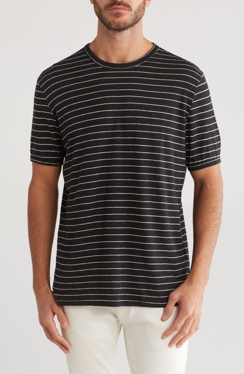 Stripe Linen Blend Slub T-Shirt